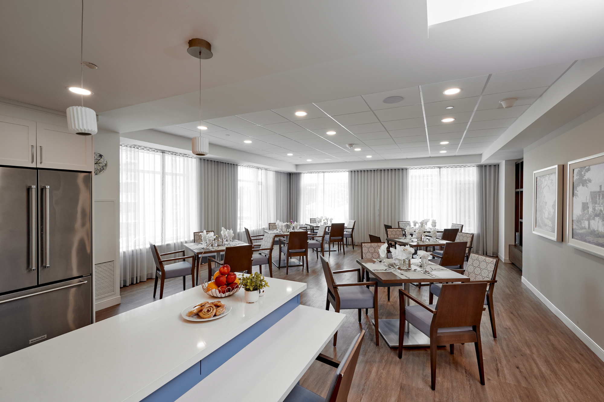 Bright dining kitchen at Edgewater Senior Living